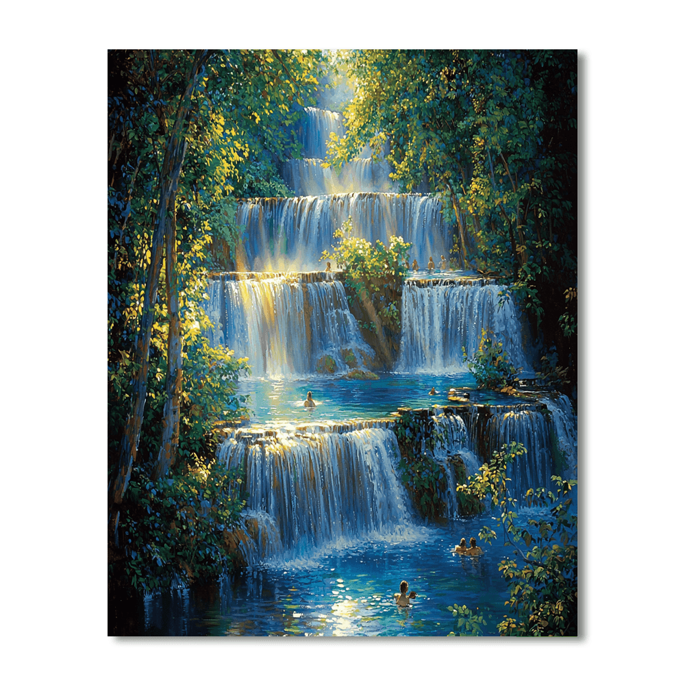 Erawan Waterfalls DIY Paint By Numbers