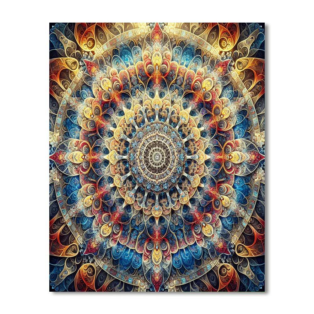 Colorful Kaleidoscope Mandala Paint By Numbers Art