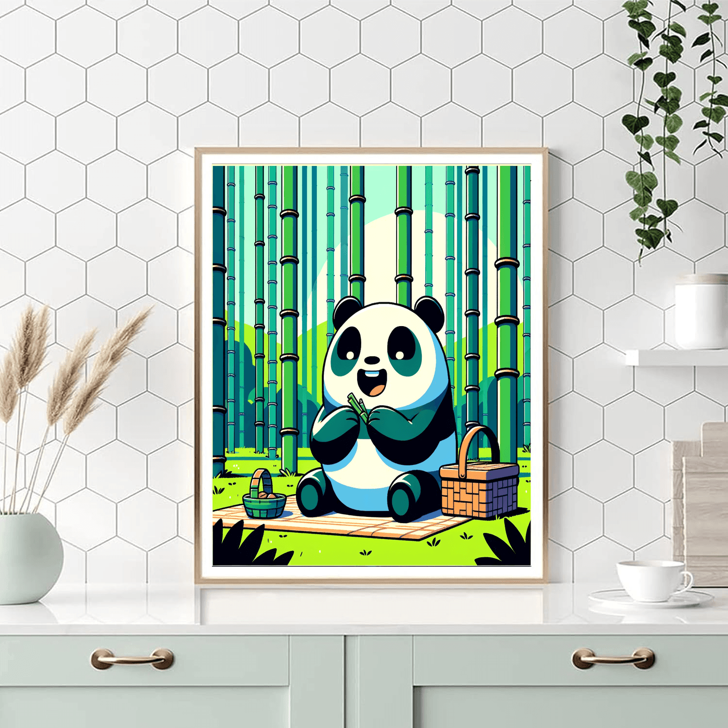 Friendly Panda Picnic Paint By Color