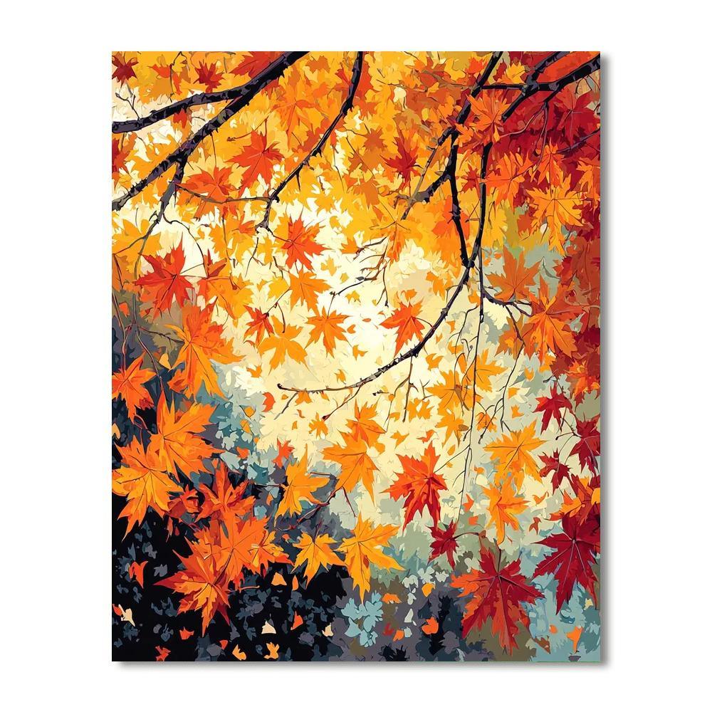 Hiroshige Inspired Whispers Of Autumn Leaves  Paint By Color