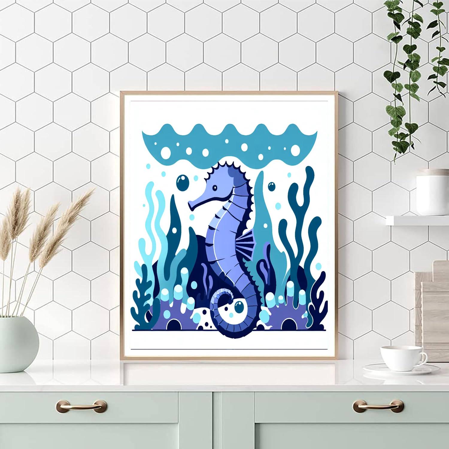Sleek Seahorse Paint By Numbers Art