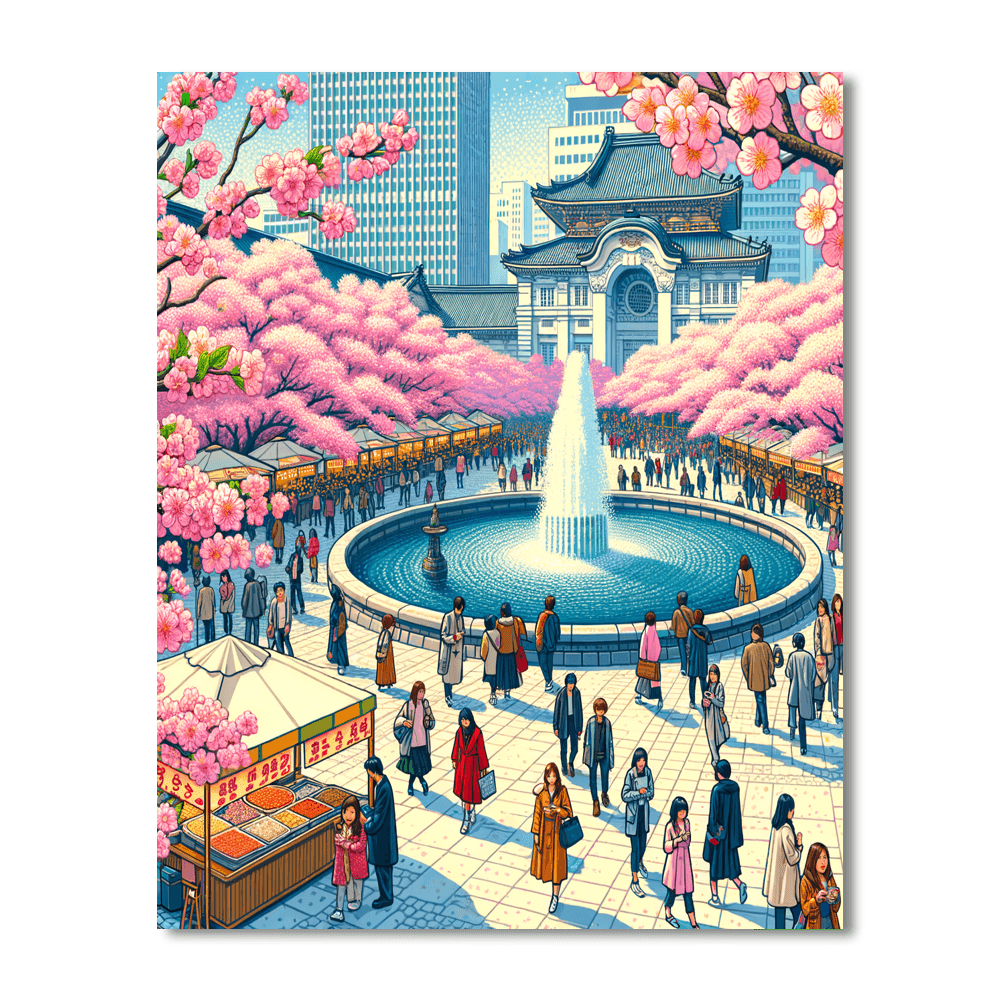 The Cherry Blossom Festival DIY Paint By Numbers