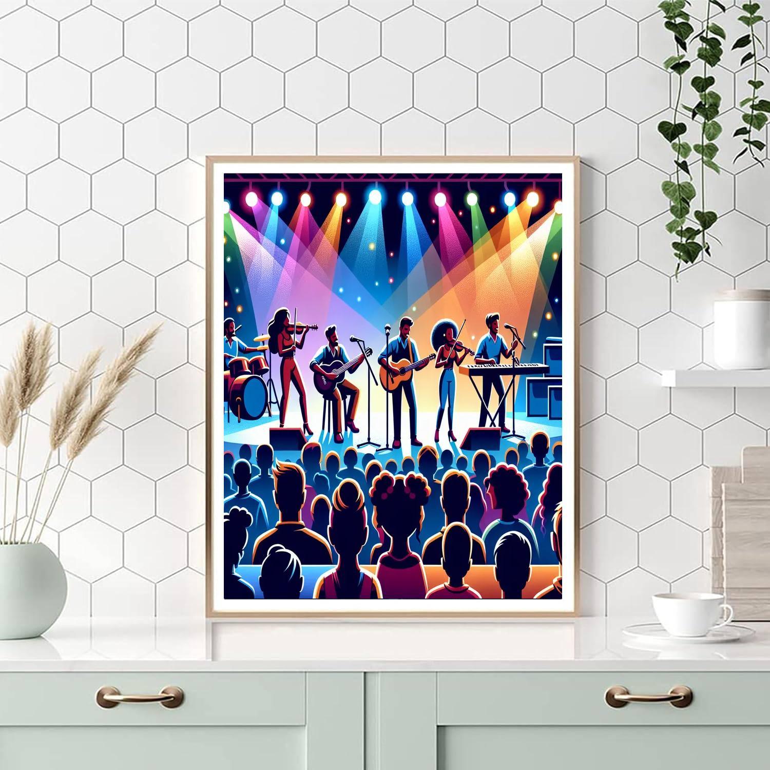Rockstar Concert Fun Paint By Numbers Art