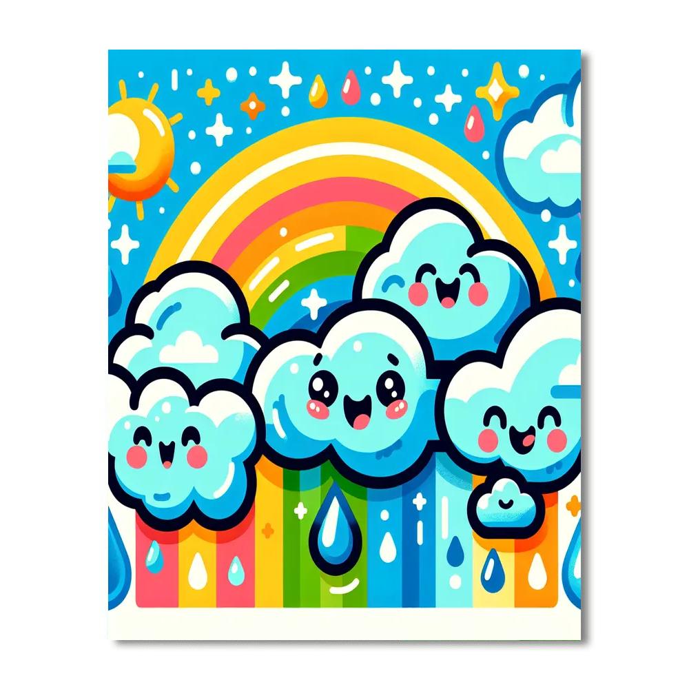 Bubbly Cloud Pals Numbered Painting Kits