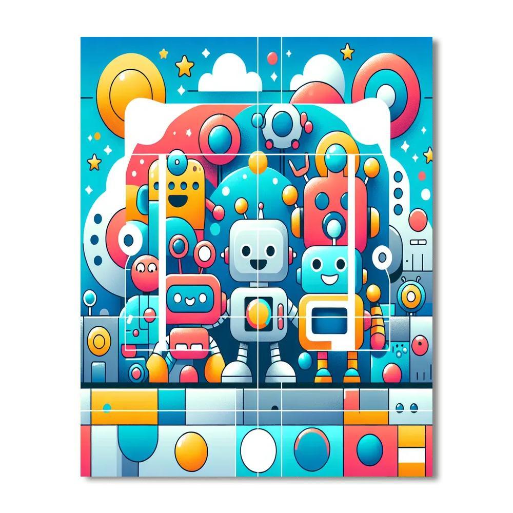 Exciting Robot World Paint By Numbers Kits