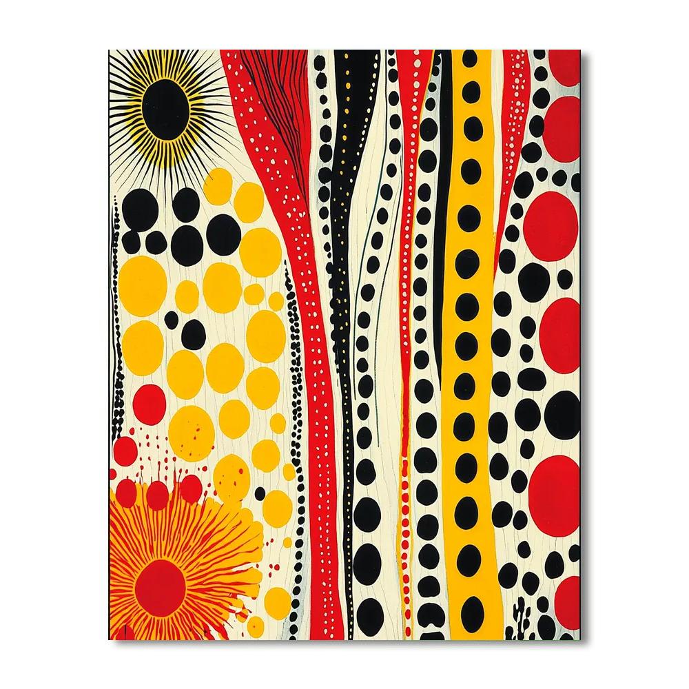 Yayoi Kusama Inspired Abstract Harmonies  DIY Paint By Numbers