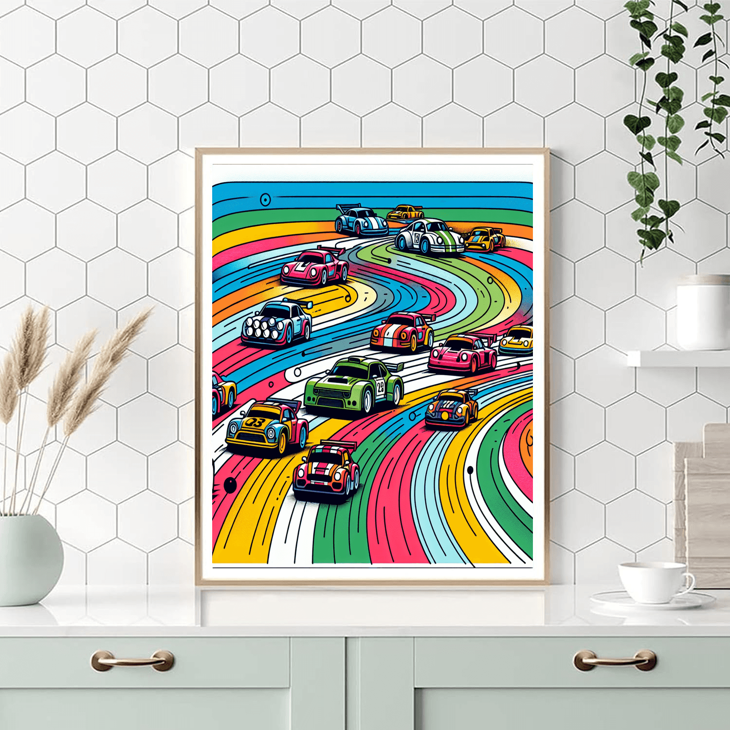 Racing Car Rally Paint By Numbers Art