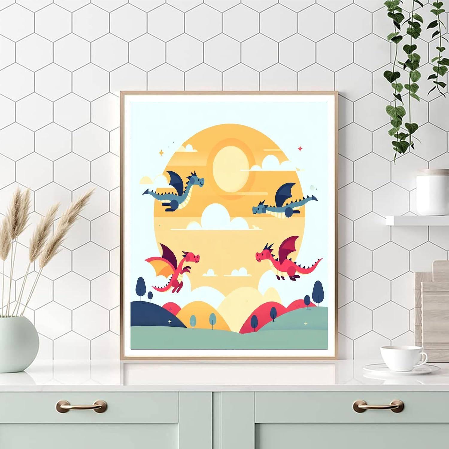 Playful Dragons DIY Paint By Numbers