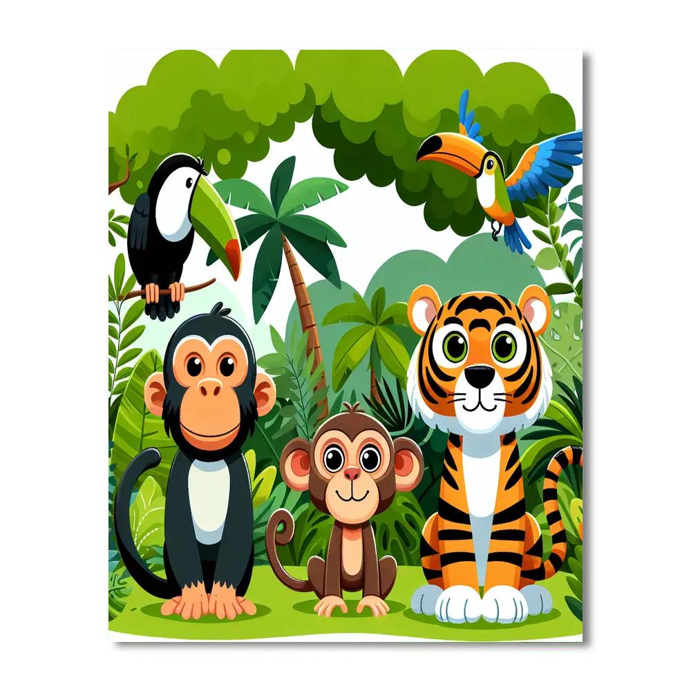 Curious Jungle Expedition Numbered Painting Kits