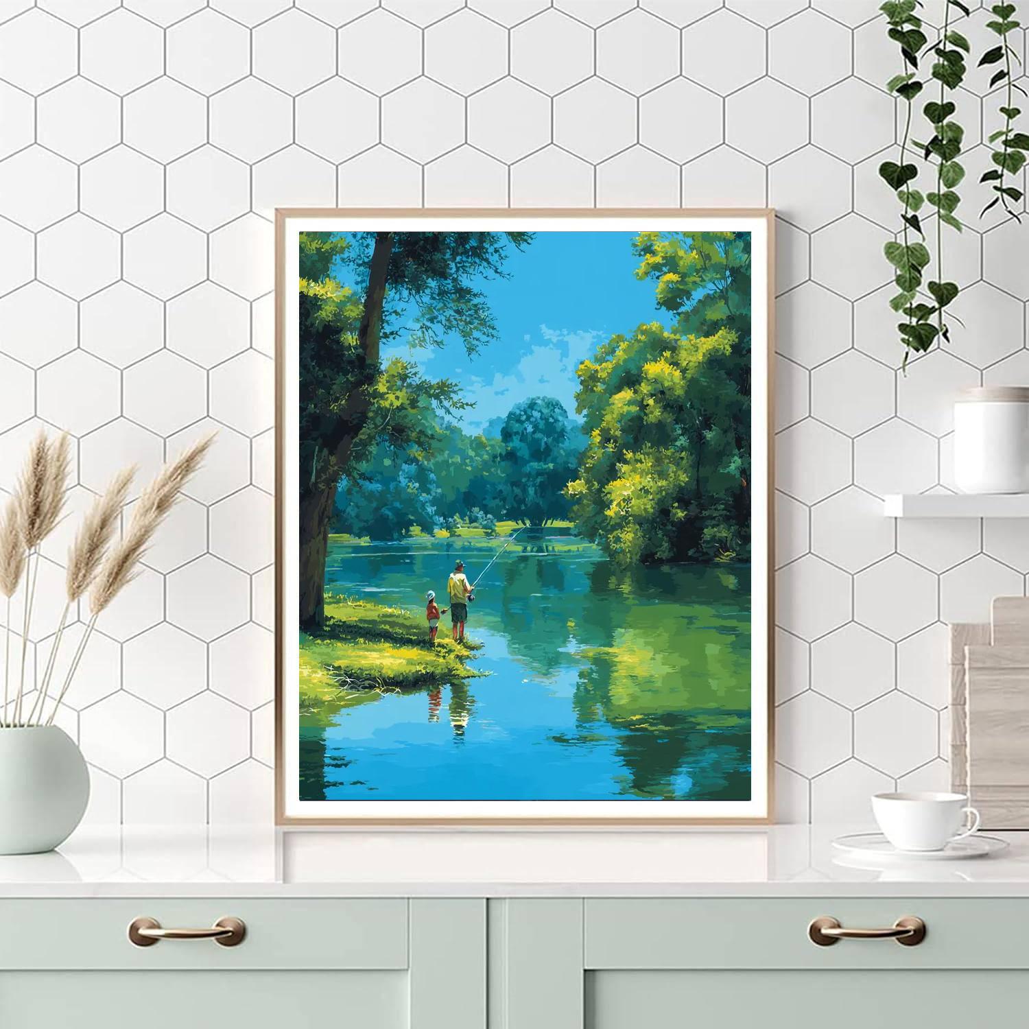 Fishing With Mom Painting Number Kit