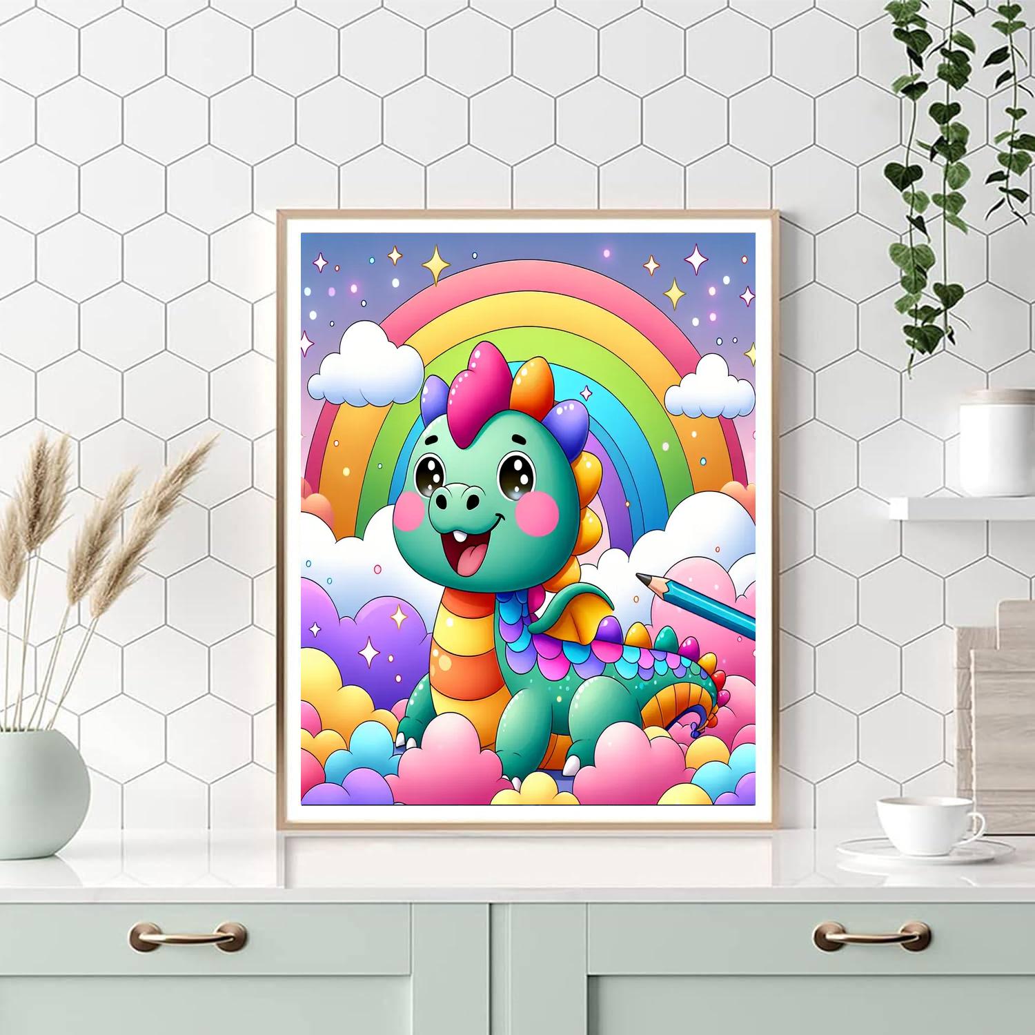 Giggles The Friendly Dragon Number Painting