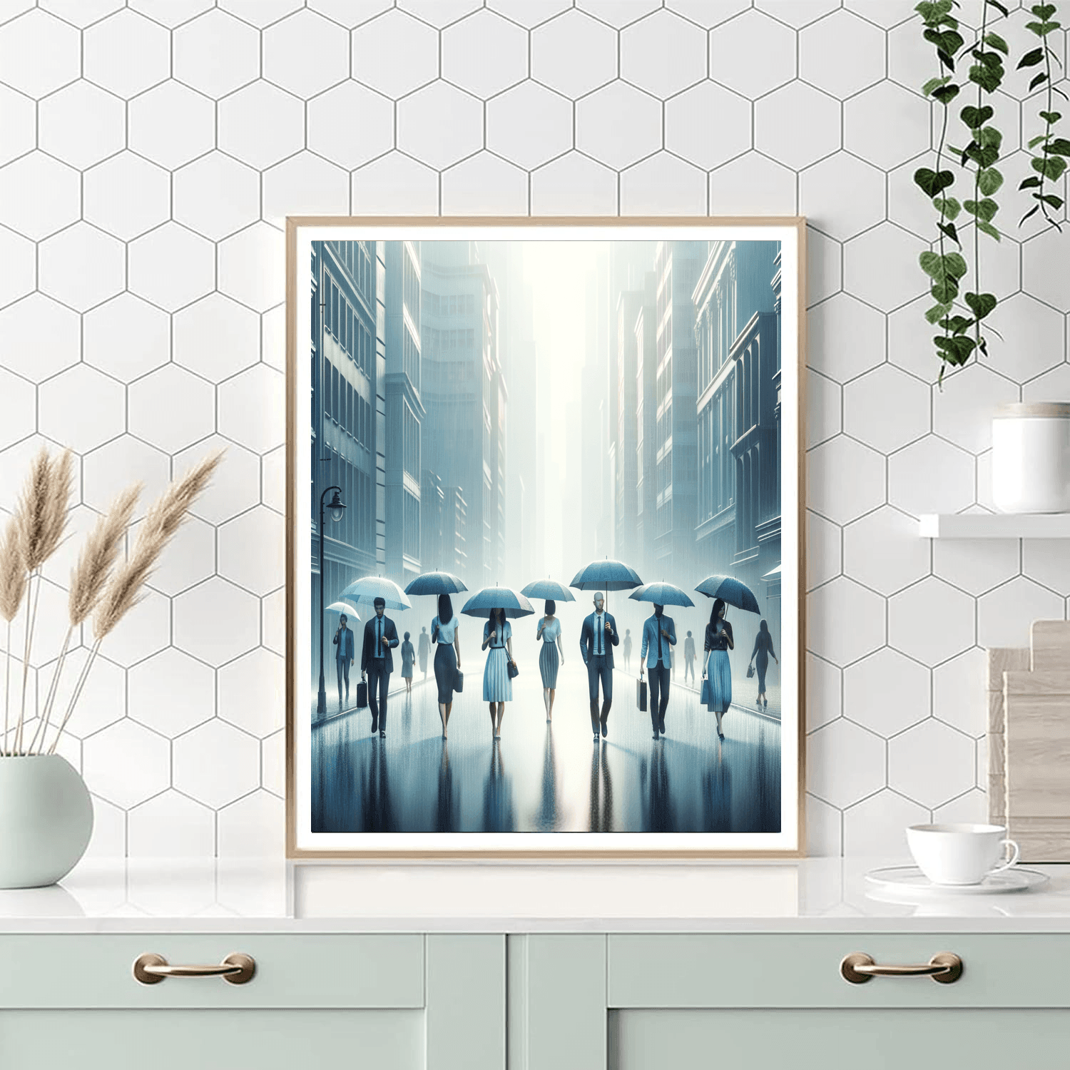 Rainy Afternoon Stroll DIY Paint By Numbers