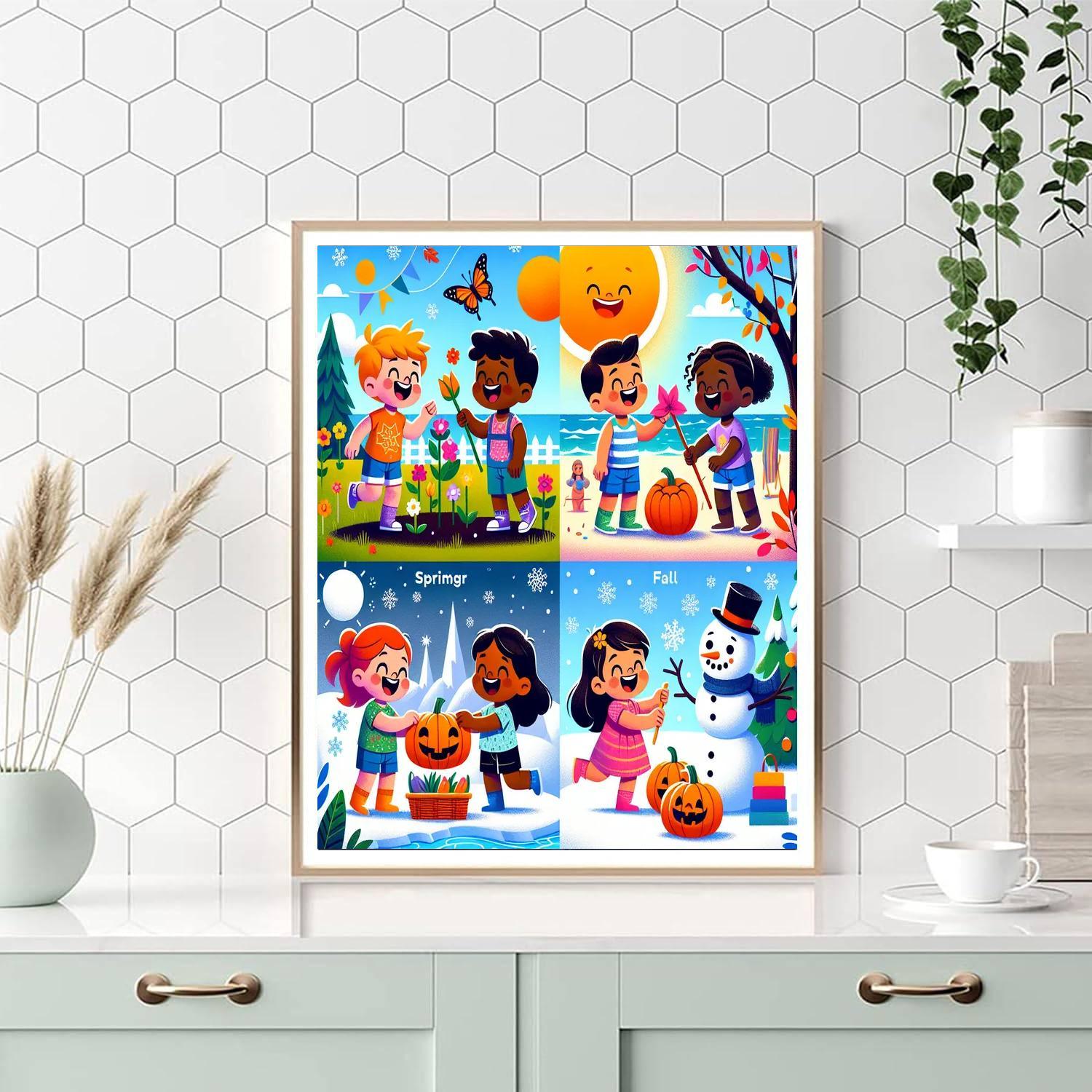 Vibrant Seasonal Celebration Number Painting