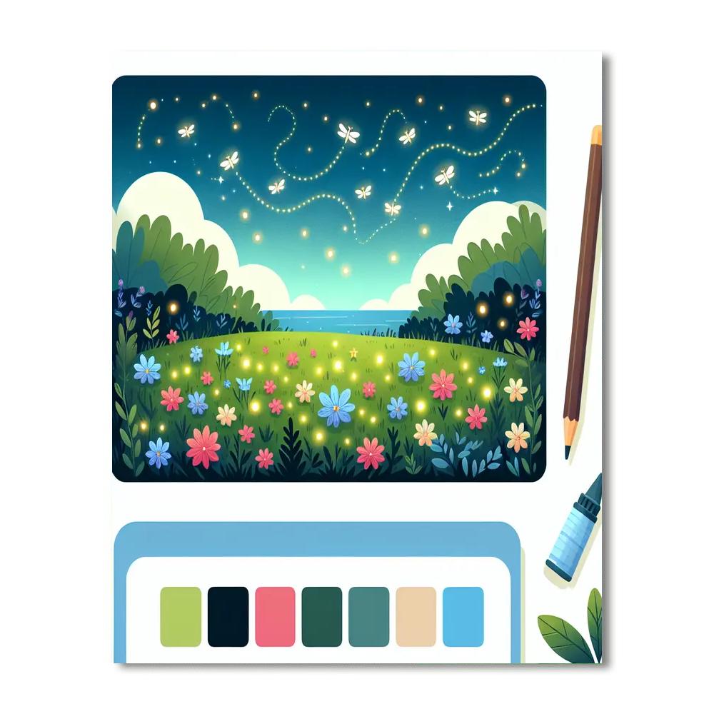 Midnight In The Meadow Number Painting