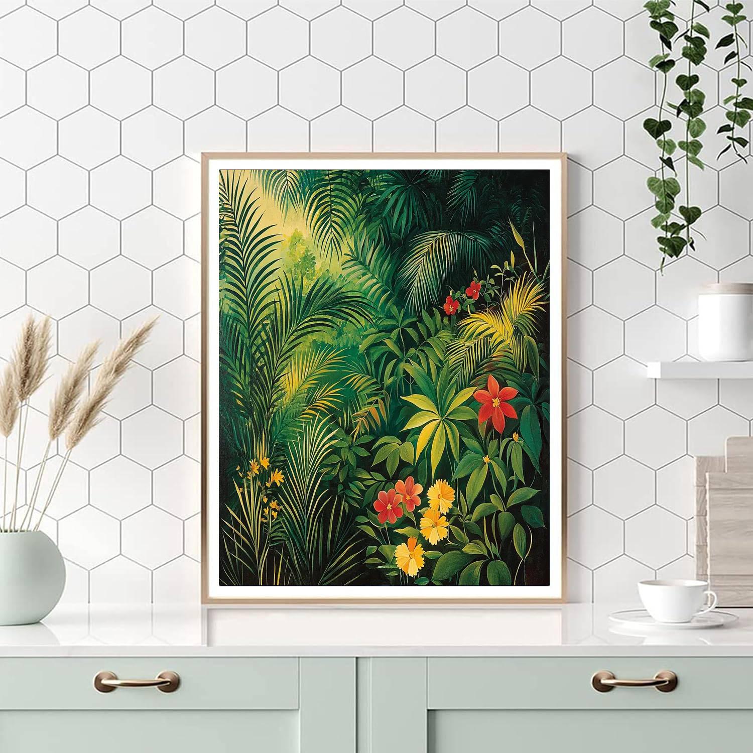 Henri Rousseau Inspired Botanical Dreamscape  Paint By Number