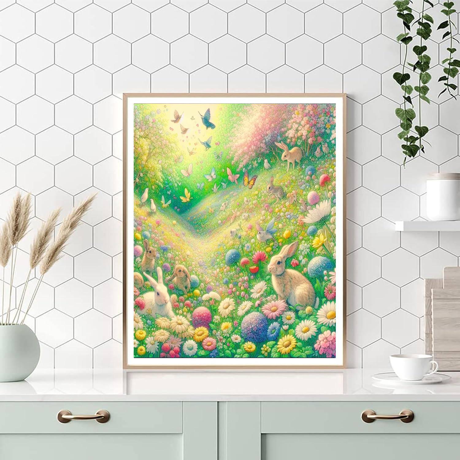 Springtime Meadow Frolic Painting Number Kit