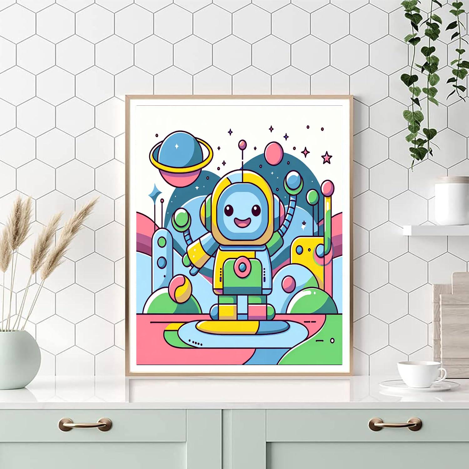 Daring Adventure Robot Paint By Numbers Art