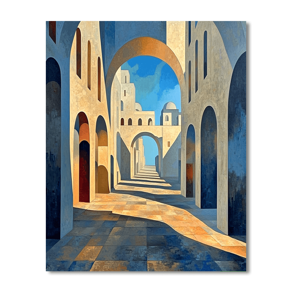 Giorgio De Chirico Inspired Surreal Urban Fantasy  Painting By Numbers Kit