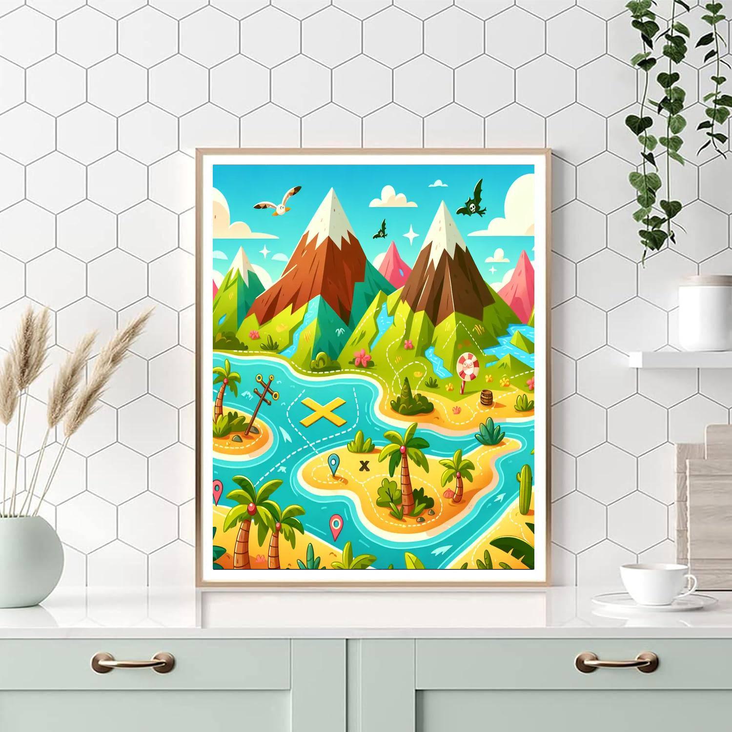 Exciting Treasure Map Paint By Numbers Art