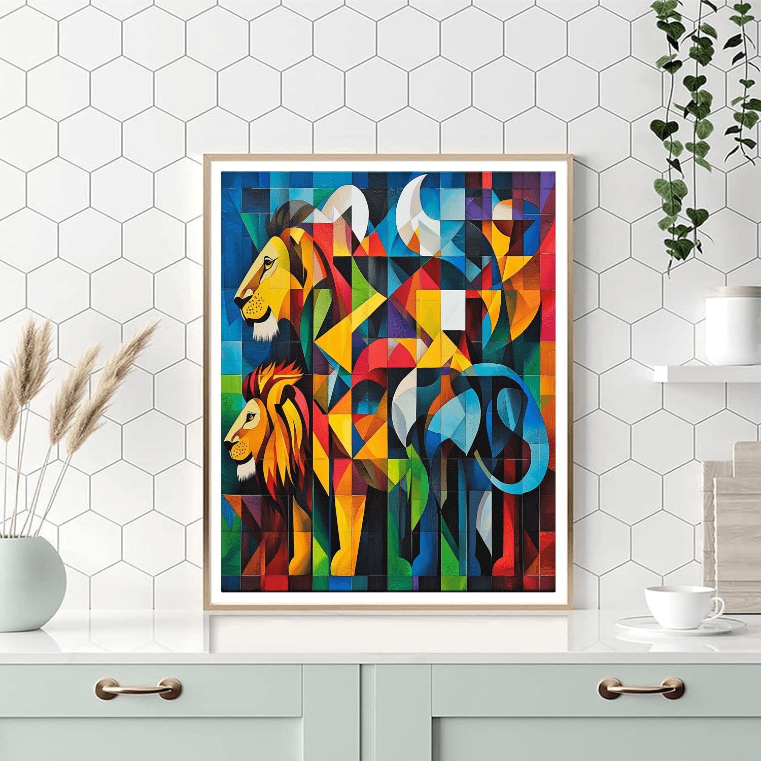 Pablo Picasso Inspired Cubist Wild Animals  Paint By Color