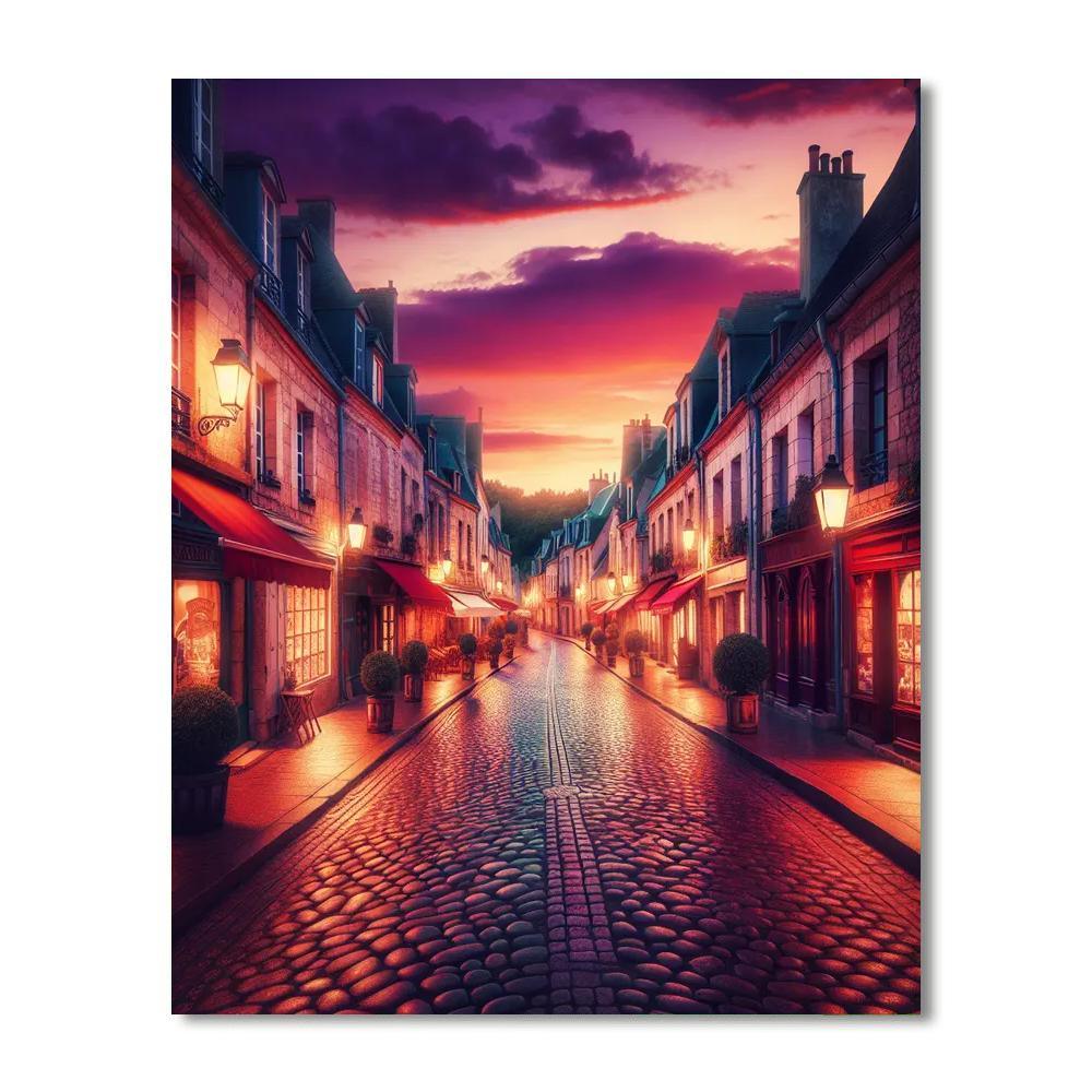 Charming French Street Painting Number Kit
