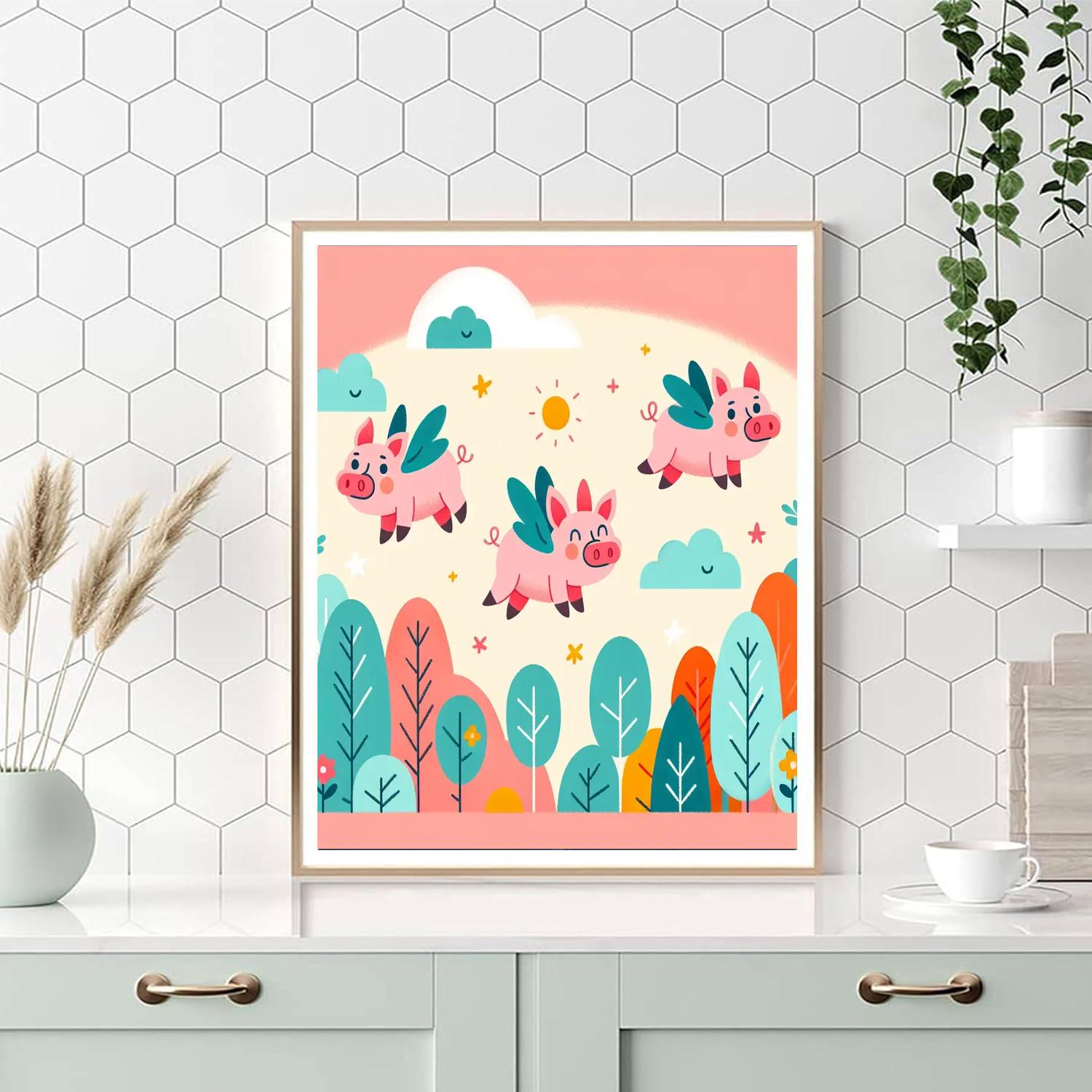 Forest Of Flying Pigs Paint By Numbers