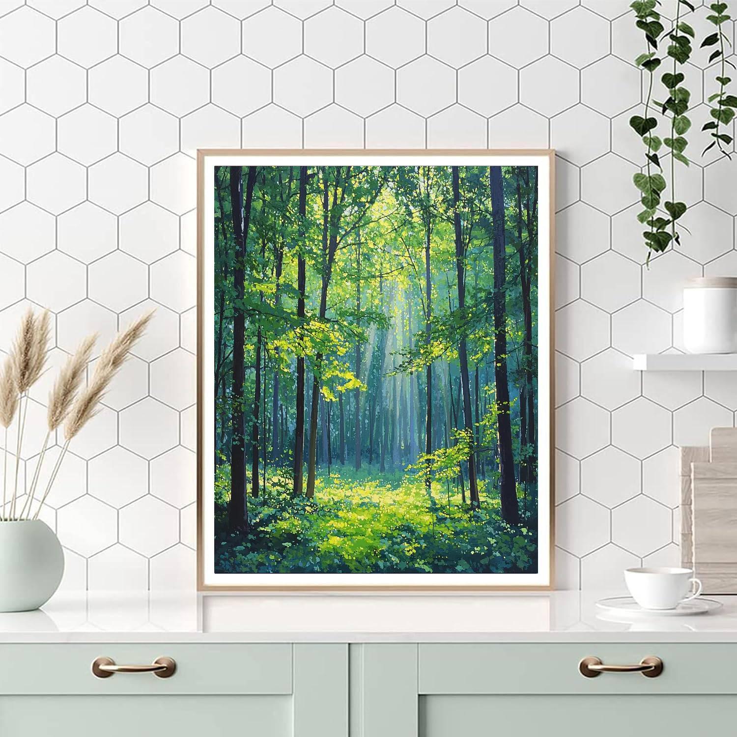 Georges Seurat Inspired Forest Glade Illumination  Numbered Painting Kits