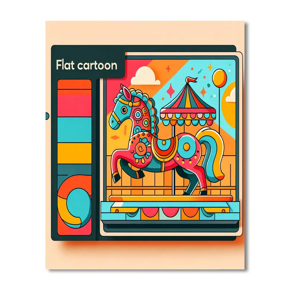 Carousel Horse Fun DIY Paint By Numbers