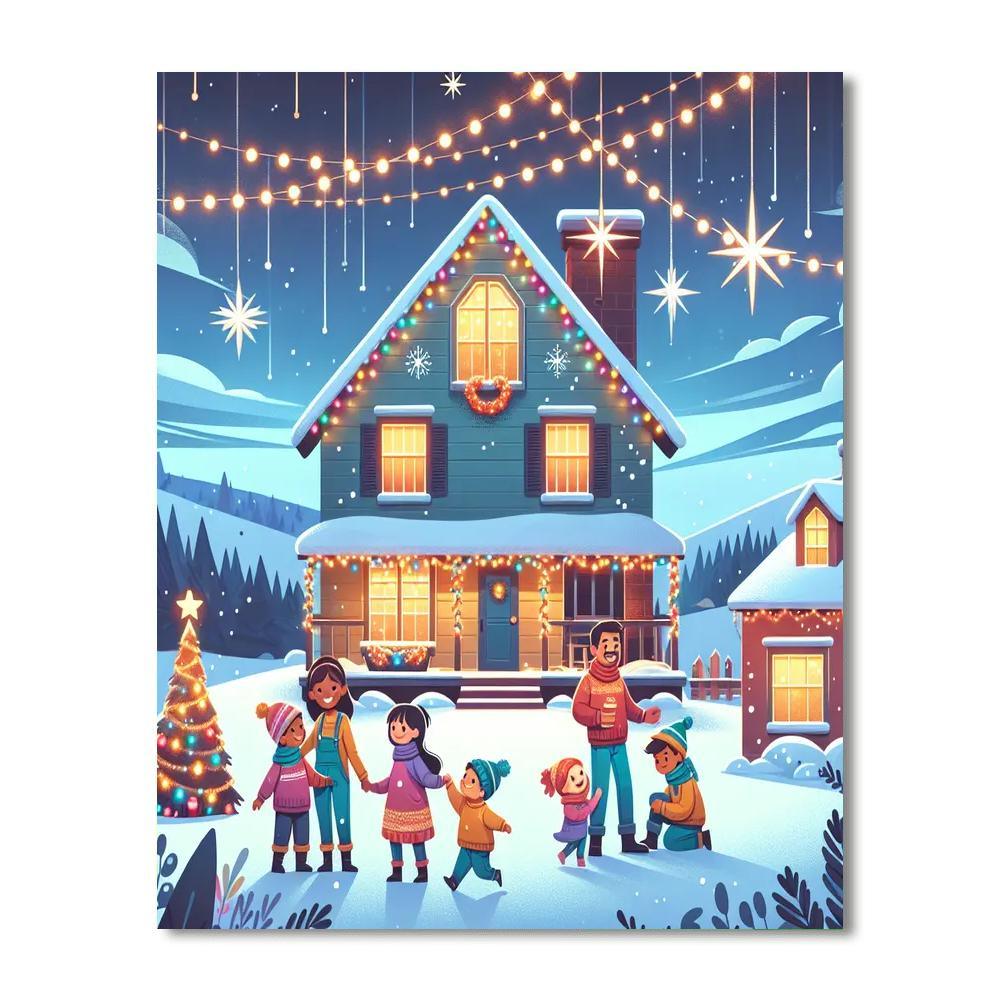 Cozy Holiday Home Paint By Numbers Art
