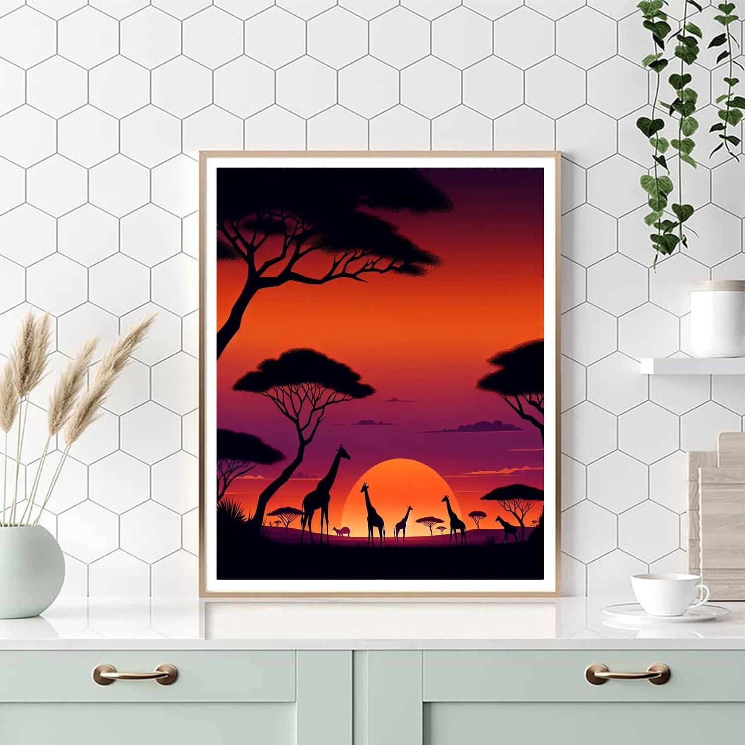 Silent Safari Dusk Painting By Numbers Kit