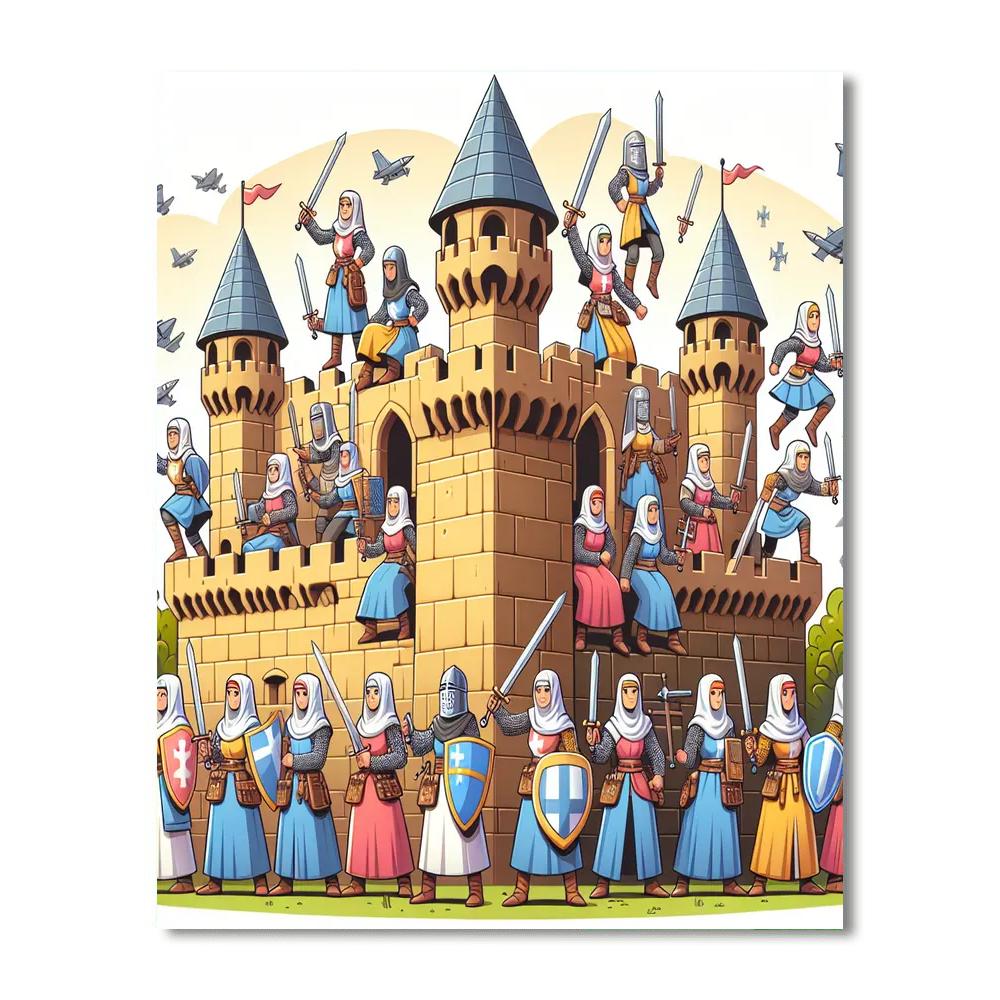 Medieval Castle Defense Numbered Painting Kits