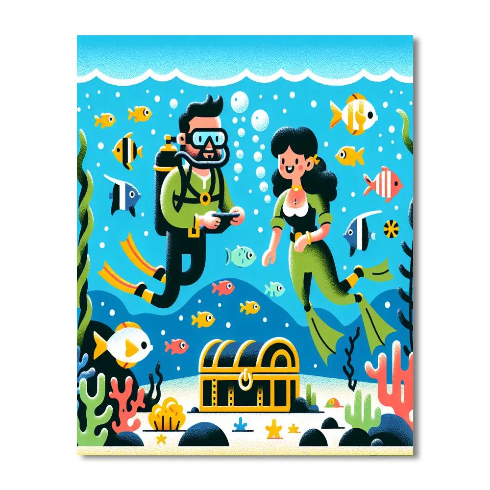 Deep Sea Diving Adventure DIY Paint By Numbers