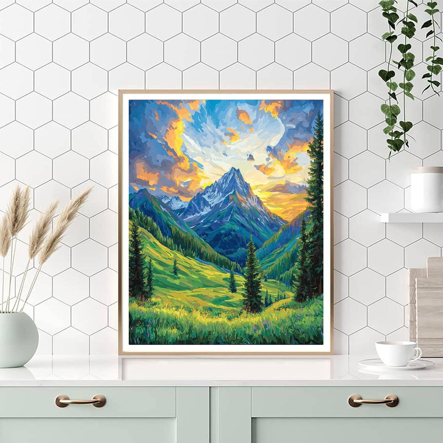 Paul Cézanne Inspired Mountain Symphony  Painting By Numbers Kit