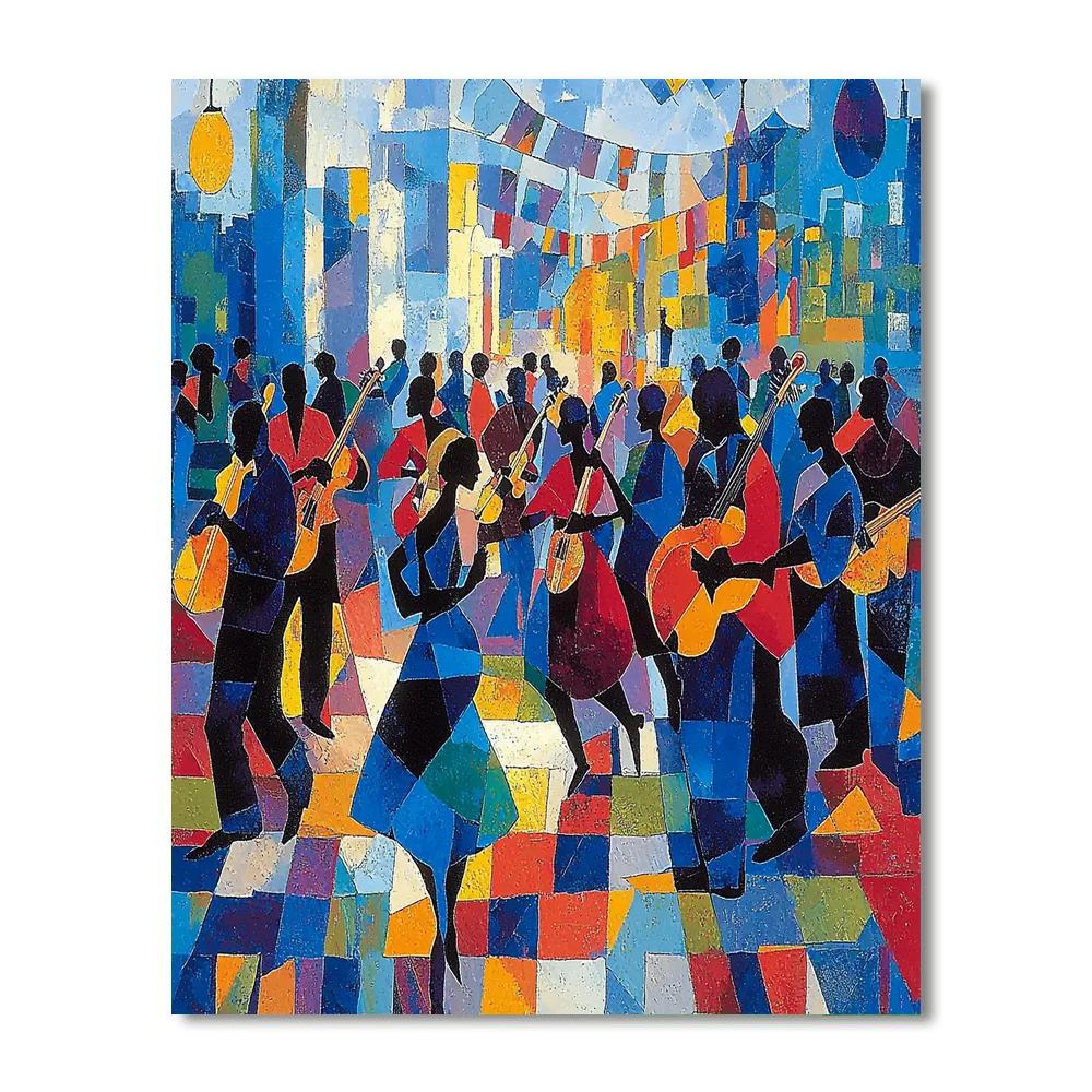 Jacob Lawrence Inspired Urban Jazz Vibes  Paint By Number