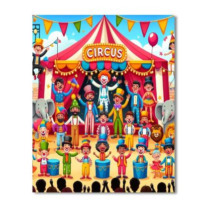 Playful Circus Show Paint By Numbers Kits