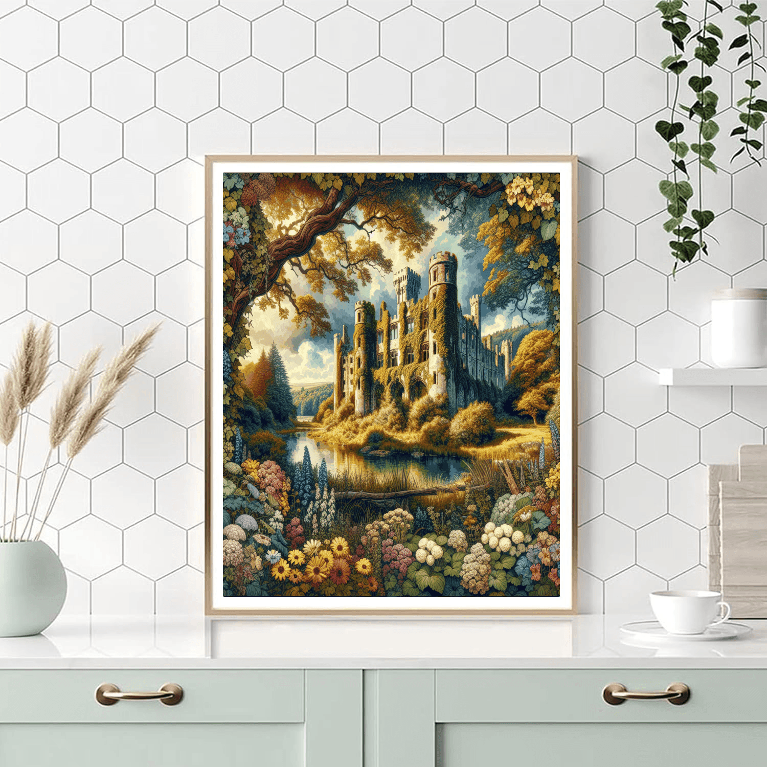 Historical Castle Ruins Painting Number Kit