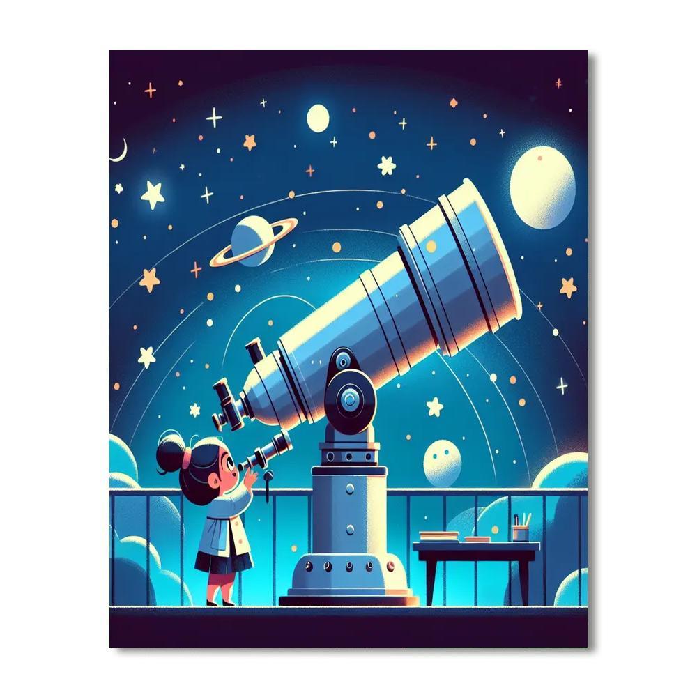Starry Night Observatory Paint By Numbers