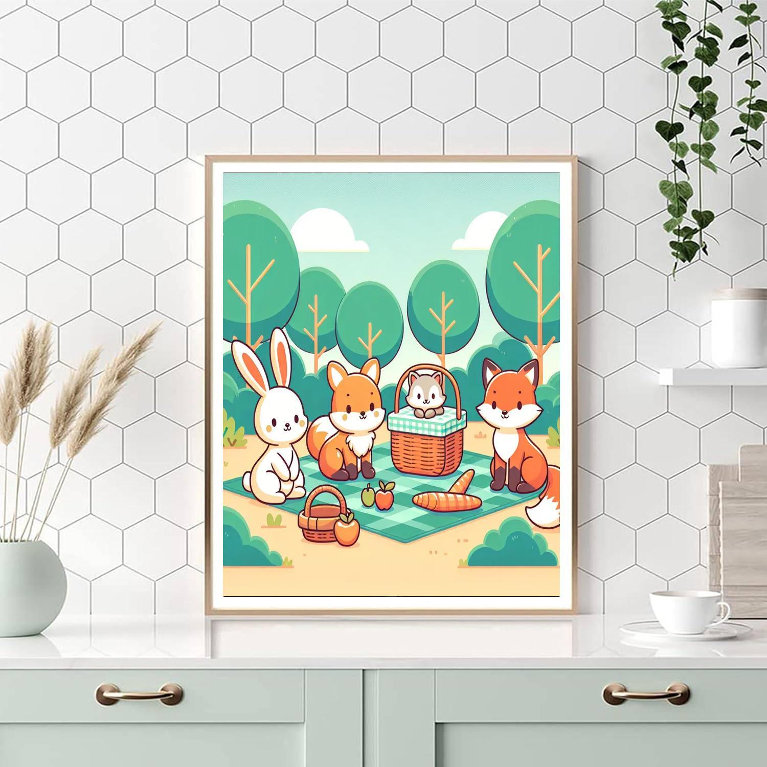 Forest Critters Picnic Paint By Numbers