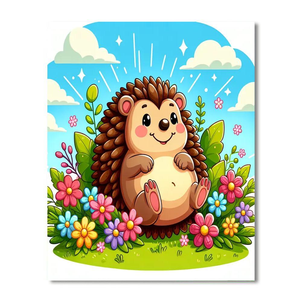 Charming Hedgehog Hideaway Paint By Number