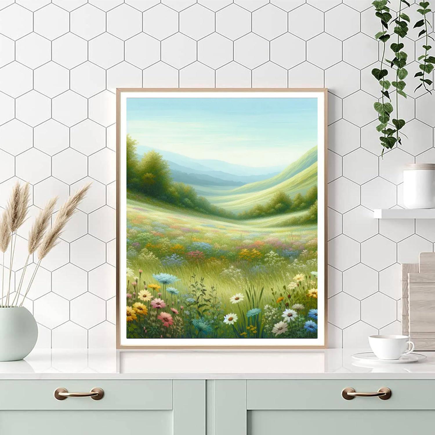 Pastoral Peaceful Meadow Paint By Numbers Art