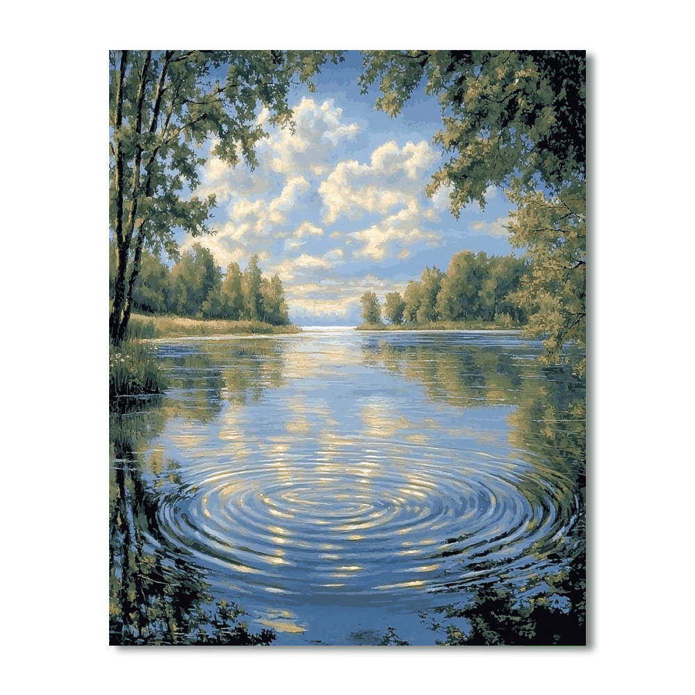 Thomas Kinkade Inspired Reflecting Tranquility  Paint By Numbers