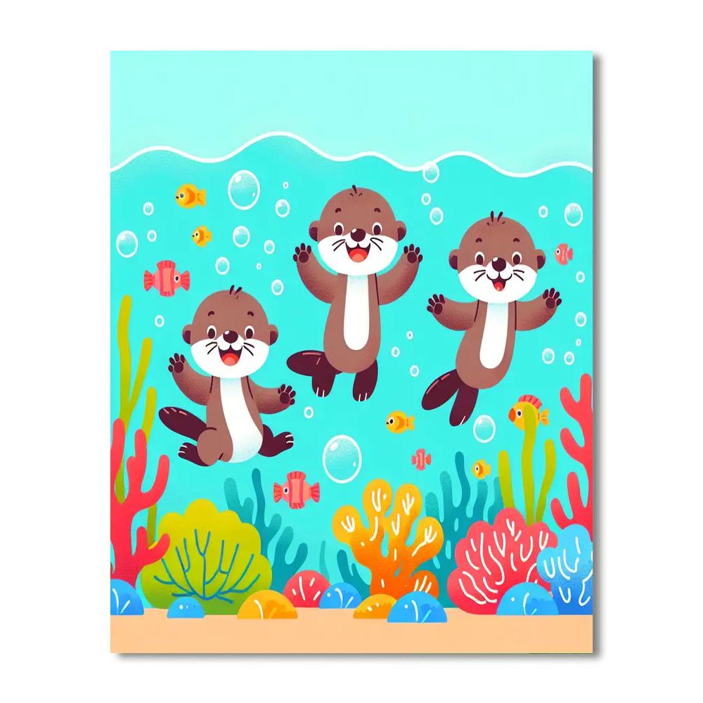 Oceanic Otter Odyssey Painting Number Kit