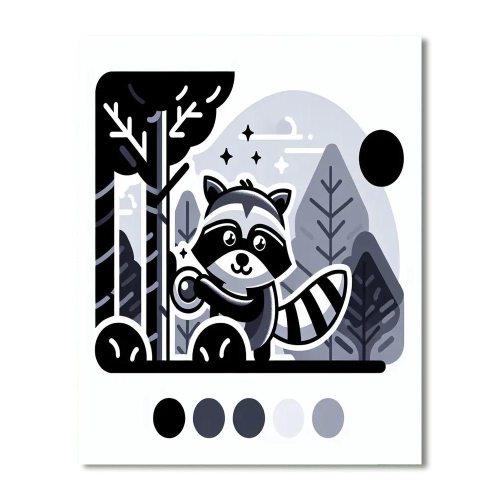 Mischievous Little Raccoon Paint By Numbers Kits