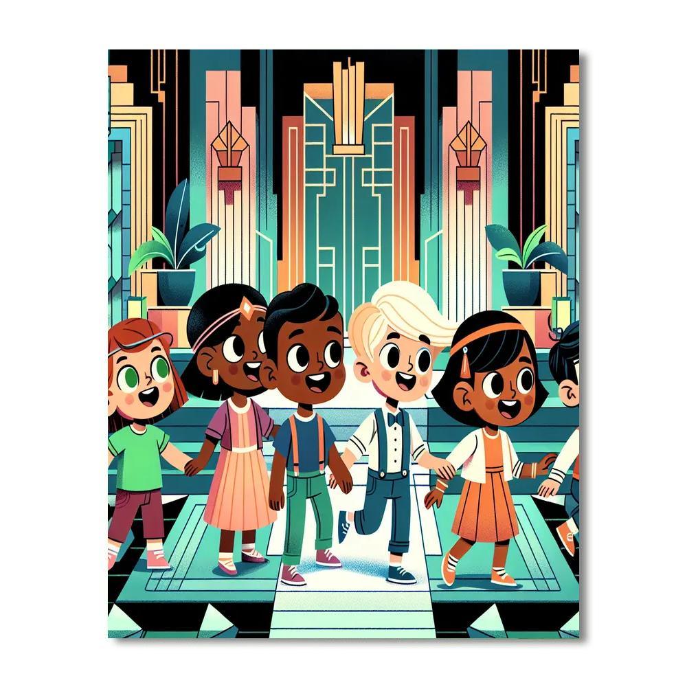 Art Deco Adventure Painting Number Kit