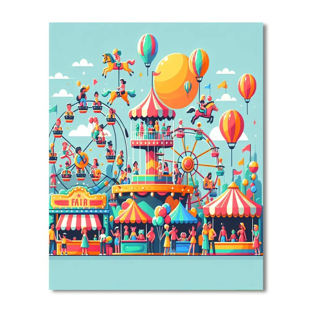 Fun Fantasy Fair Painting Number Kit