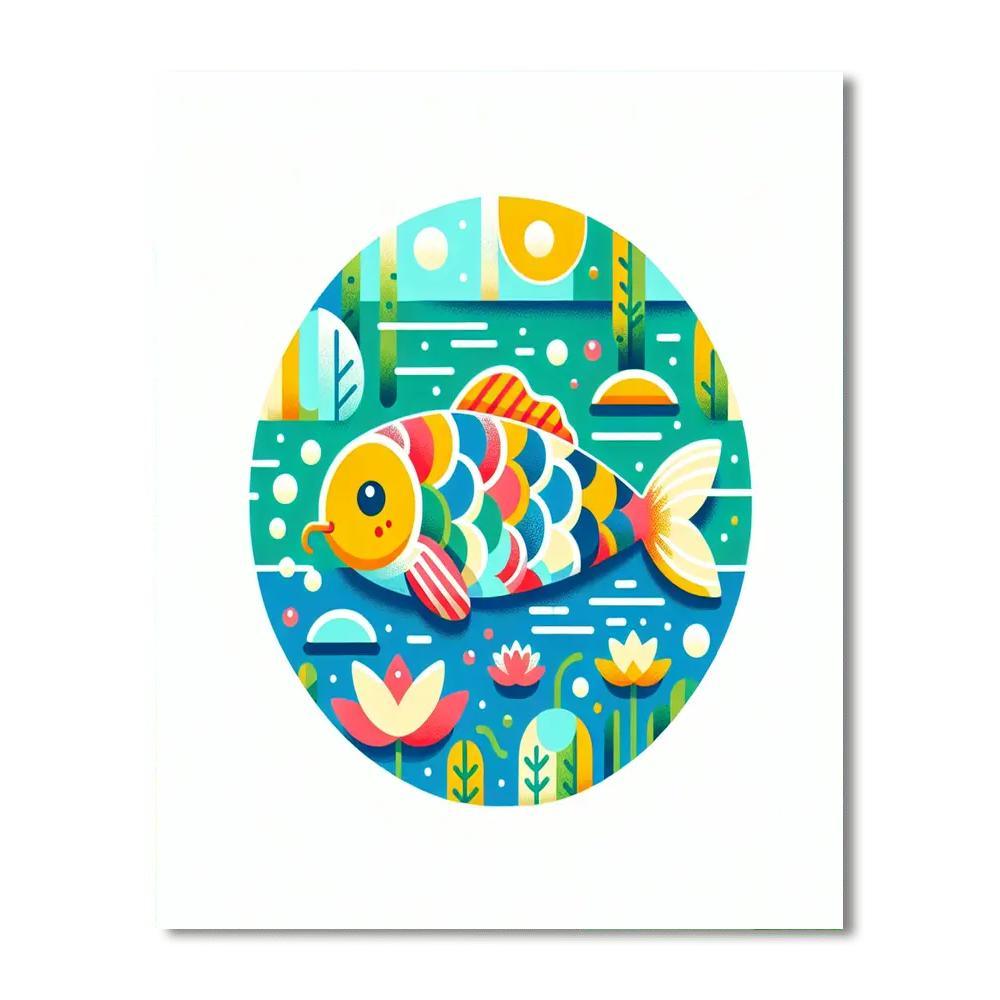 Colorful Koi Fish Paint By Numbers