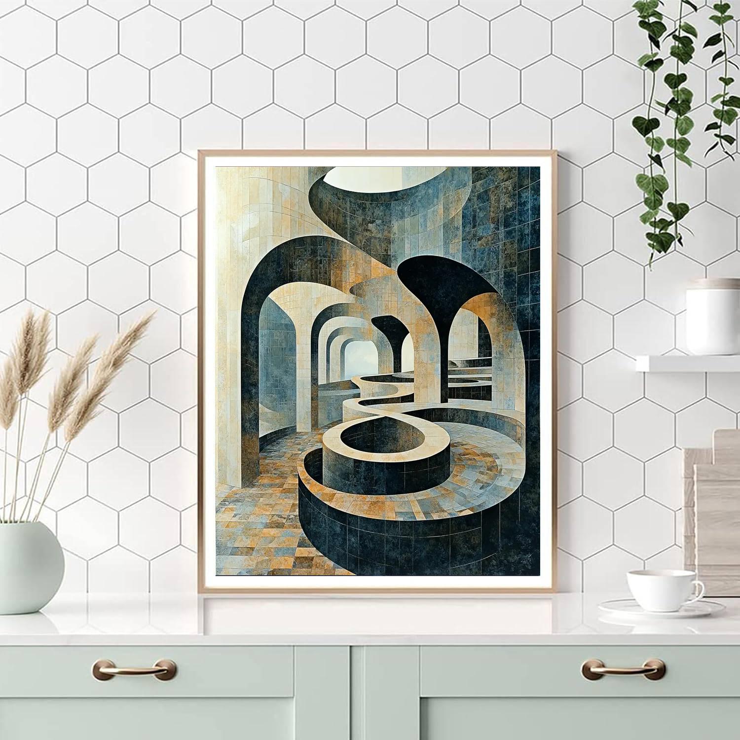 M.C. Escher Inspired Cascading Forms  Paint By Numbers