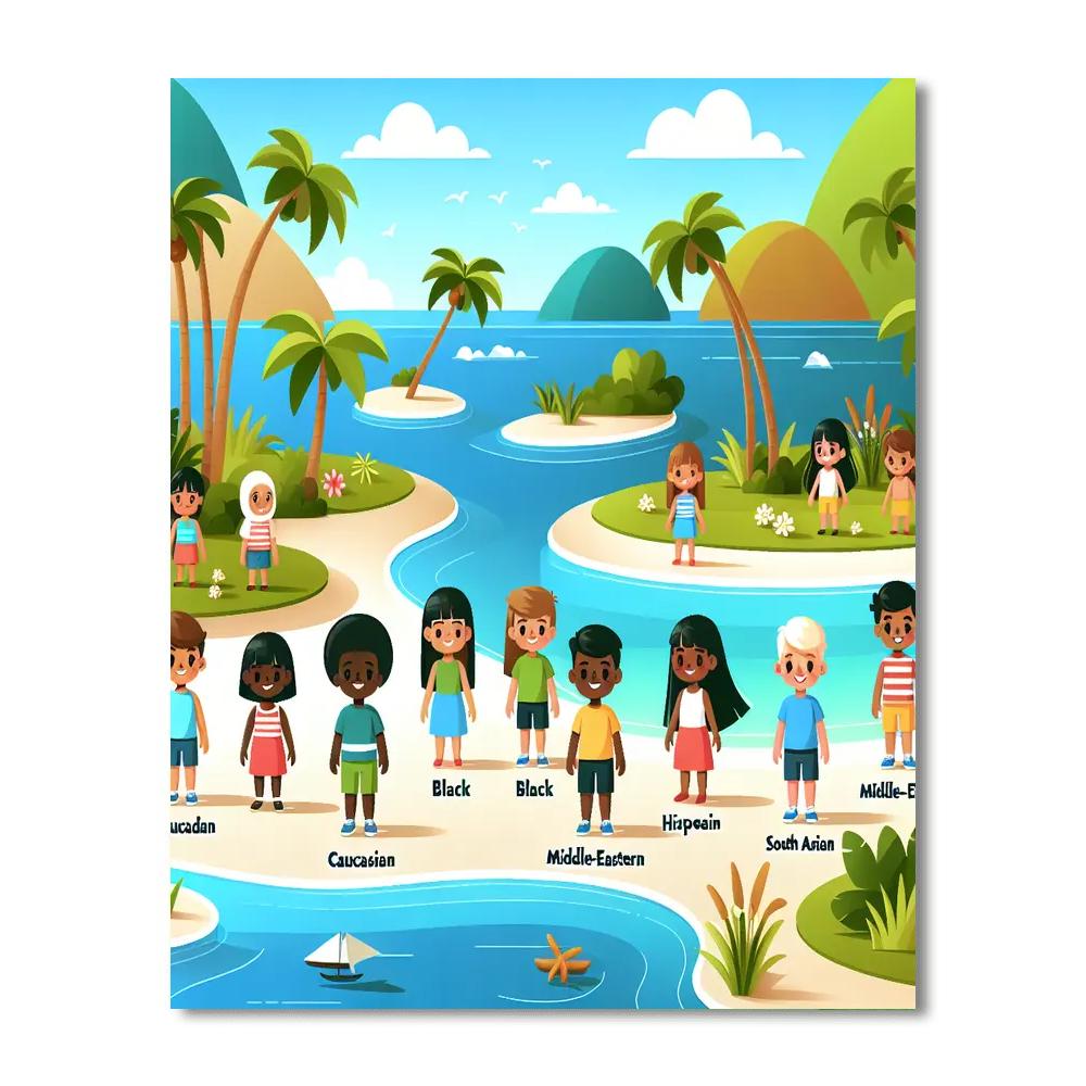 Island Escape Adventure Numbered Painting Kits