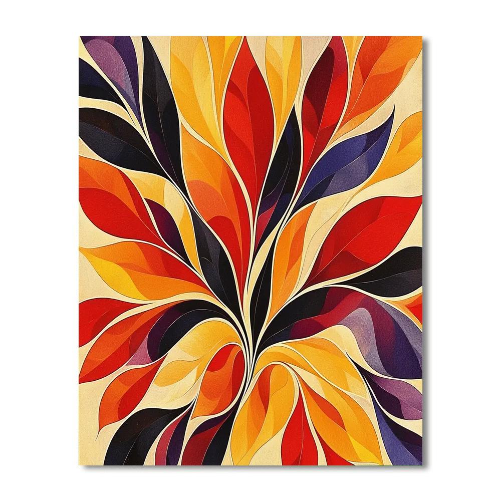 Leonardo Da Vinci Inspired Abstract Bloom  Paint By Numbers