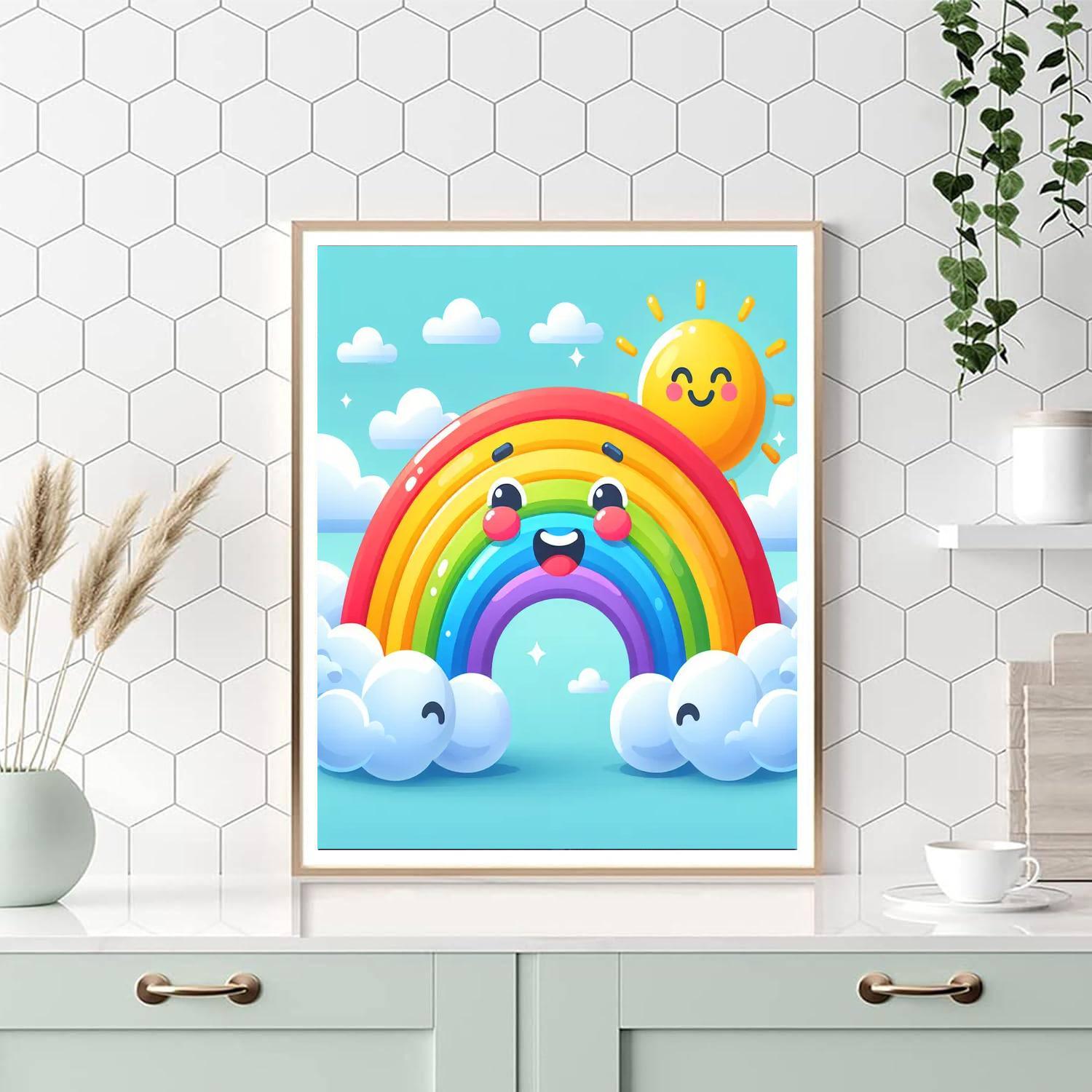 Bouncy Rainbow Bridge DIY Paint By Numbers